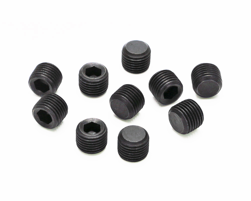 Hexagon socket set screws with flat point